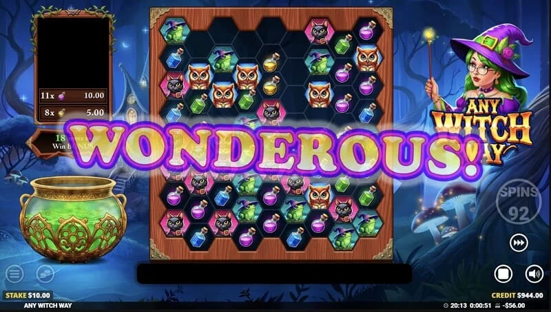 Any Witch Way - stór vinningur í Free Games með margföldurum